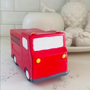 Isaac Jacobs Fire Truck Coin Bank